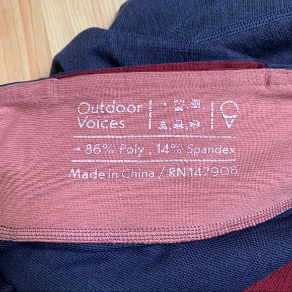 Outdoor Voices Large Color Block Leggings Pink Red Blue Colorblock - Picture 4 of 9